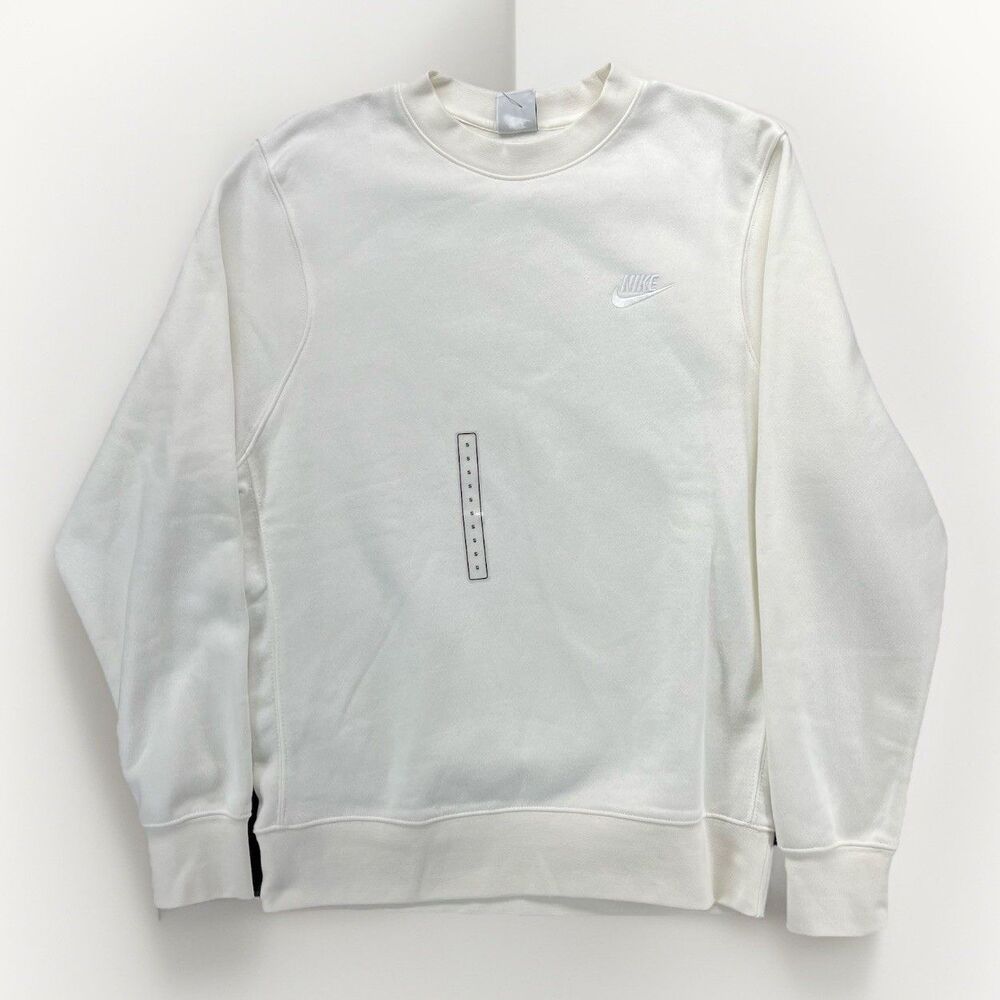 *NEW* MEN Nike Club Fleece Crewneck Sweatshirt Sail / White (BV2662 133) Small
